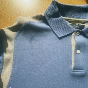 Nat Nast French Blue short sleeve button up shirt